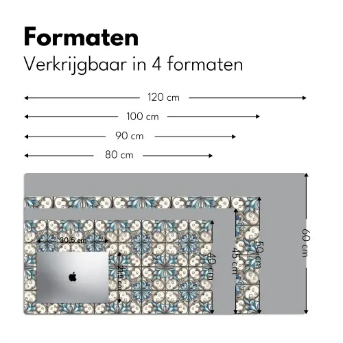 Barok - Tegel - Kleurrijk Muismat XXL klein 681 -sfeer5