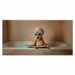 Bad - Hond - Boek - Zonnebril Muismat XXL klein -3d_leeg