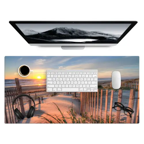 Strand - Zee - Duin - Zonsondergang - Landschap Muismat XXL klein -3d