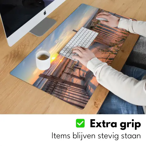 Strand - Zee - Duin - Zonsondergang - Landschap Muismat XXL klein -sfeer3