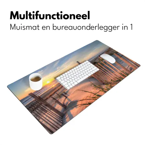 Strand - Zee - Duin - Zonsondergang - Landschap Muismat XXL klein -sfeer4