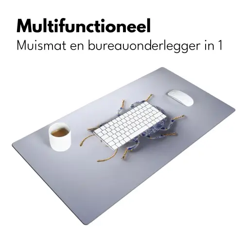 Kever - Delfts - Blauw - Goud Muismat XXL klein -sfeer4