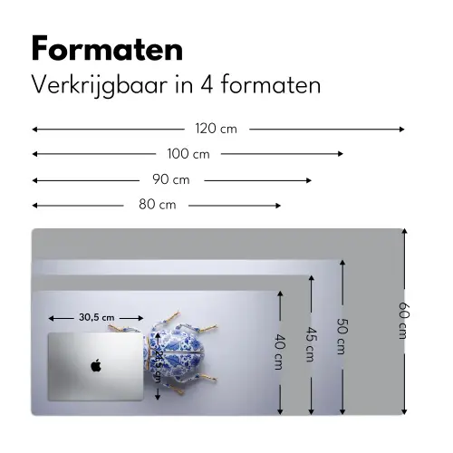 Kever - Delfts - Blauw - Goud Muismat XXL klein -sfeer5
