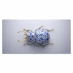 Kever - Delfts  - Blauw - Goud Muismat XXL klein -3d_leeg