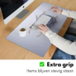 Kever - Delfts  - Blauw - Goud Muismat XXL klein -sfeer3