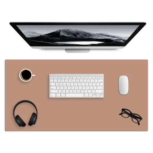 Beige - Kleur - Roze Muismat XXL klein -3d