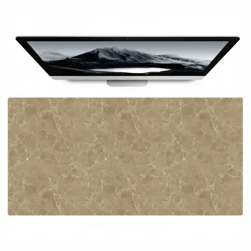 Beige - Marmer - Witte aders Muismat XXL klein 681 -zzz3d