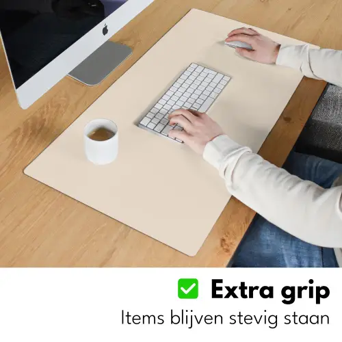 Beige - Effen kleur Muismat XXL klein -sfeer3