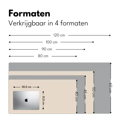 Beige - Effen kleur Muismat XXL klein -sfeer5