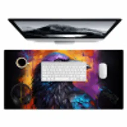 Vogel - Kraai - Graffiti - Zwart - Dieren Muismat XXL klein -3d