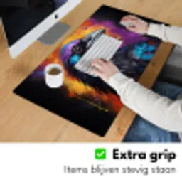 Vogel - Kraai - Graffiti - Zwart - Dieren Muismat XXL klein -sfeer3