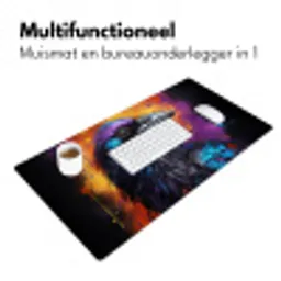 Vogel - Kraai - Graffiti - Zwart - Dieren Muismat XXL klein -sfeer4