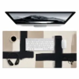 Zwart - Abstract - Japandi Muismat XXL klein -3d