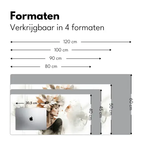 Bloesem - Portret - Gezicht Muismat XXL klein -sfeer5