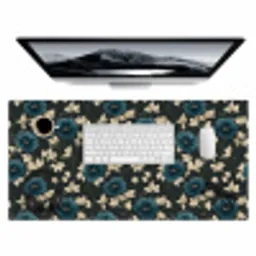 Botanisch - Bloemen - Blauw Muismat XXL klein 681 -3d