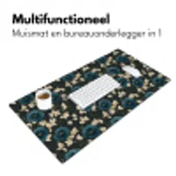 Botanisch - Bloemen - Blauw Muismat XXL klein 681 -sfeer4