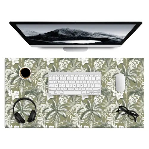 Botanisch - Bloemen - Groen Muismat XXL klein 681 -3d