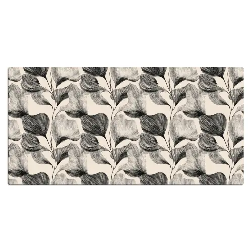 Botanisch - Bladeren - Zwart Muismat XXL klein 681 -3d_leeg