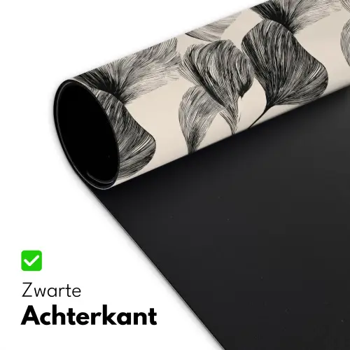 Botanisch - Bladeren - Zwart Muismat XXL klein 681 -sfeer2