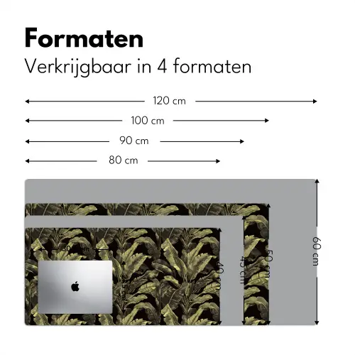 Botanisch - Bladeren - Groen Muismat XXL klein 681 -sfeer5