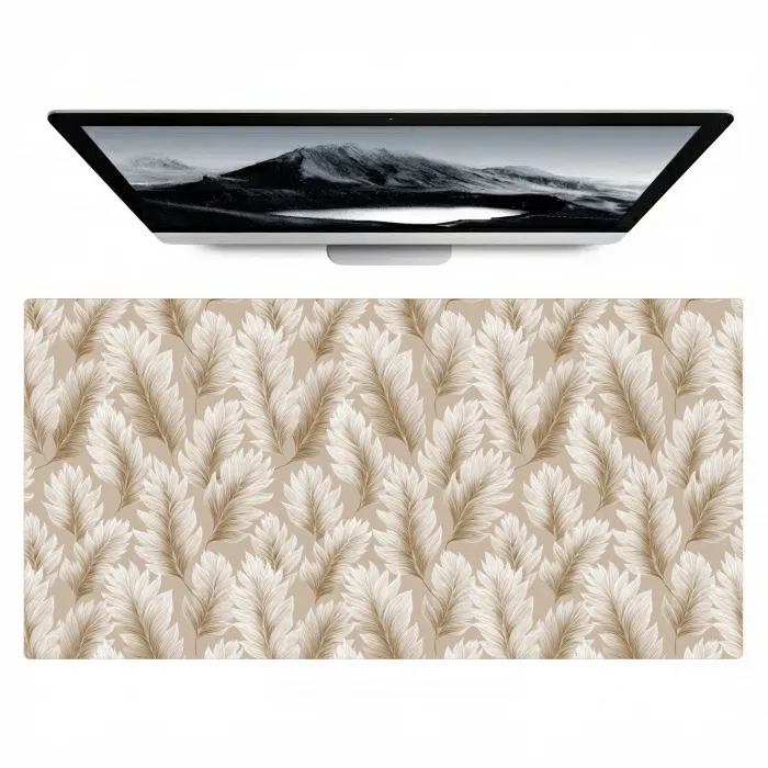 Botanisch - Patroon - Beige Muismat XXL klein 681 -zzz3d