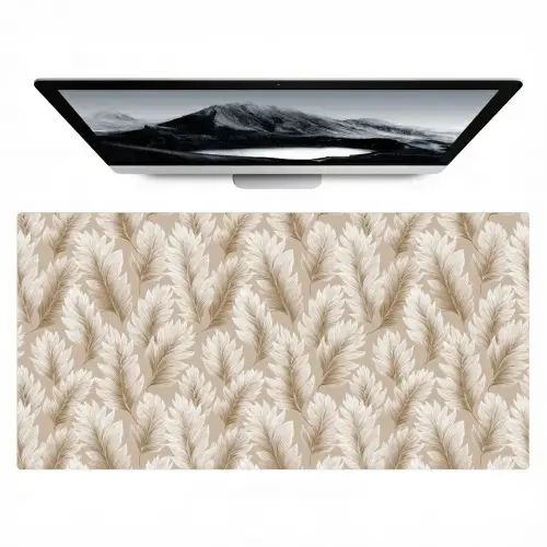 Botanisch - Patroon - Beige Muismat XXL klein 681 -zzz3d
