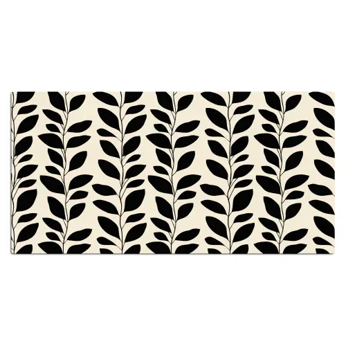 Botanisch - Dessin - Zwart - Beige Muismat XXL klein 681 -3d_leeg