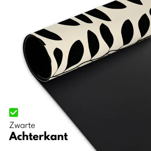 Botanisch - Dessin - Zwart - Beige Muismat XXL klein 681 -sfeer2