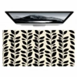 Botanisch - Dessin - Zwart - Beige Muismat XXL klein 681 -zzz3d