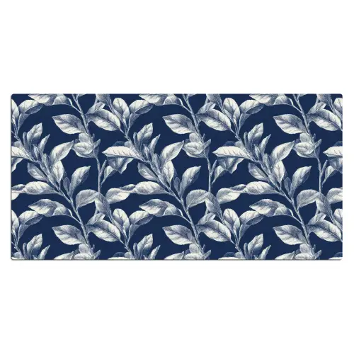 Botanisch - Patroon - Blauw Muismat XXL klein 681 -3d_leeg