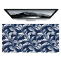 Botanisch - Patroon - Blauw Muismat XXL klein 681 -zzz3d