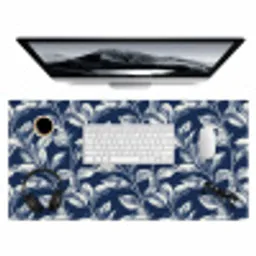Botanisch - Patroon - Blauw Muismat XXL klein 681 -3d