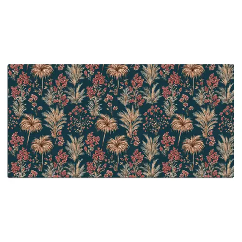 Botanisch - Patroon - Blauw Muismat XXL klein 681 -3d_leeg
