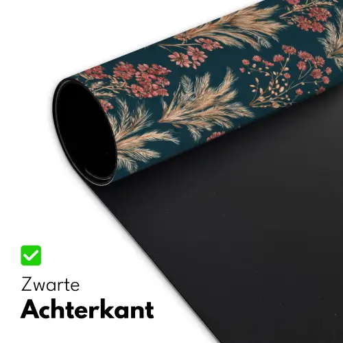 Botanisch - Patroon - Blauw Muismat XXL klein 681 -sfeer2