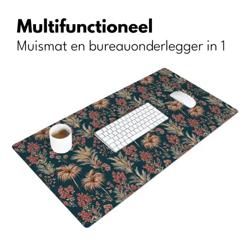 Botanisch - Patroon - Blauw Muismat XXL klein 681 -sfeer4