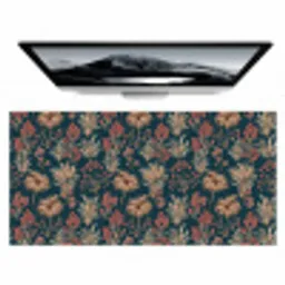 Botanisch - Patroon - Blauw Muismat XXL klein 681 -zzz3d