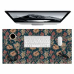 Botanisch - Patroon - Blauw Muismat XXL klein 681 -3d