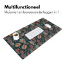 Botanisch - Patroon - Blauw Muismat XXL klein 681 -sfeer4