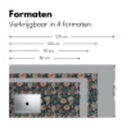 Botanisch - Patroon - Blauw Muismat XXL klein 681 -sfeer5