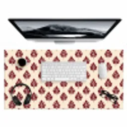 Botanisch - Patroon - Bordeaux Muismat XXL klein 681 -3d