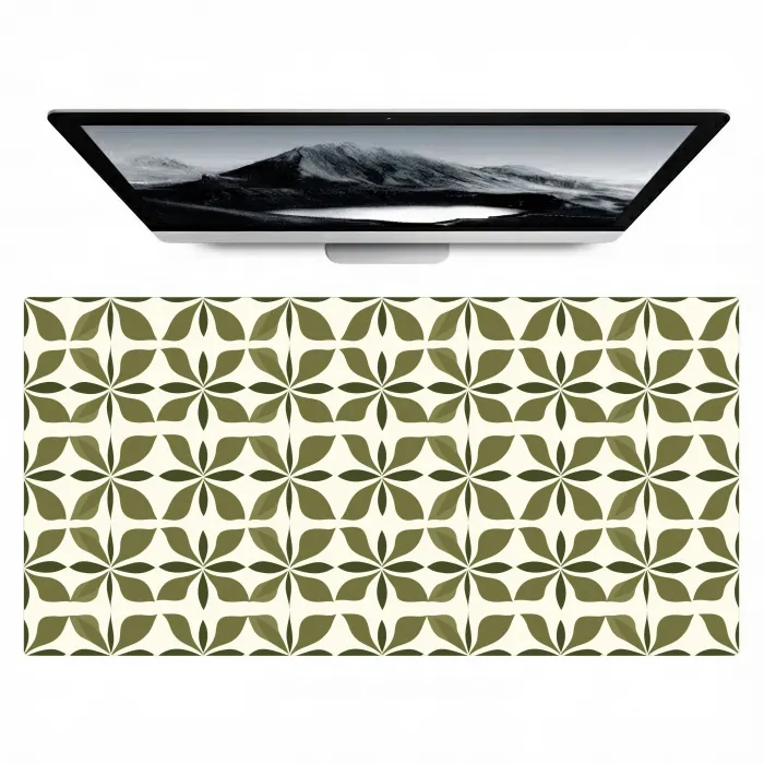 Botanisch - Retro - Groen Muismat XXL klein 681 -zzz3d