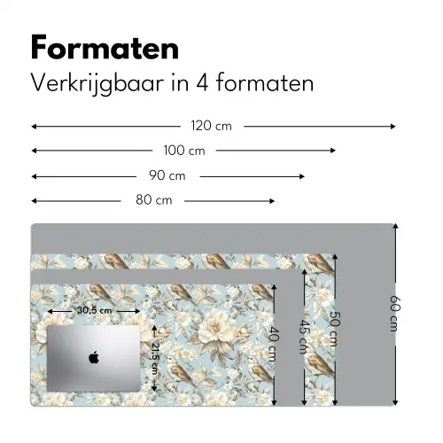 Botanisch - Zangvogel - Blauw Muismat XXL klein 681 -sfeer5
