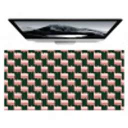 Vlechtpatroon - Groen - Roze - Geometrisch Muismat XXL klein 681 -zzz3d