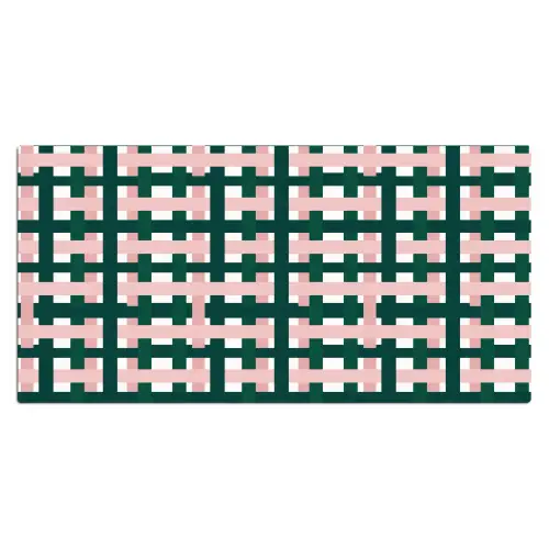 Vlechtpatroon - Groen - Roze - Grafisch Muismat XXL klein 681 -3d_leeg