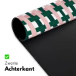 Vlechtpatroon - Groen - Roze - Grafisch Muismat XXL klein 681 -sfeer2