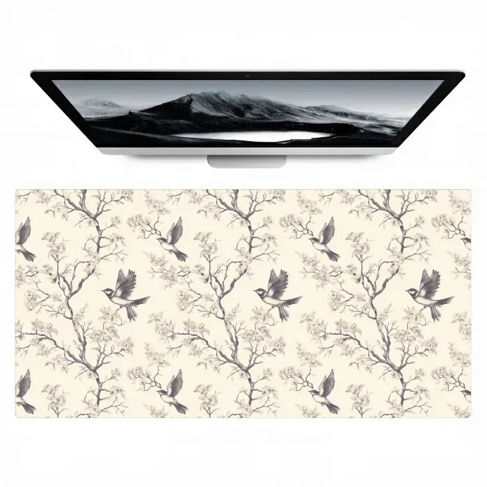 Takken - Vogels - Beige Muismat XXL klein 681 -zzz3d