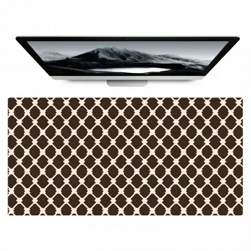 Bruin - Ruitpatroon - Geometrisch Muismat XXL klein 681 -zzz3d