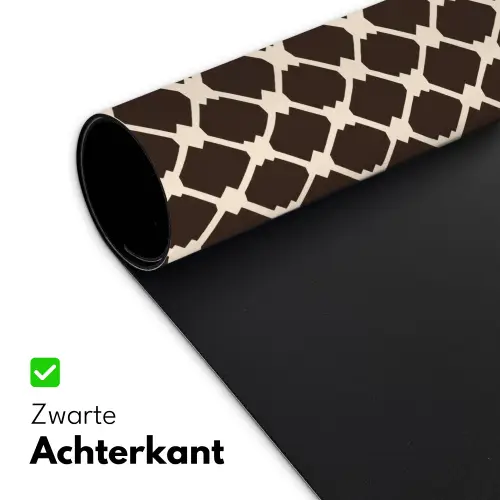 Bruin - Ruitpatroon - Geometrisch Muismat XXL klein 681 -sfeer2