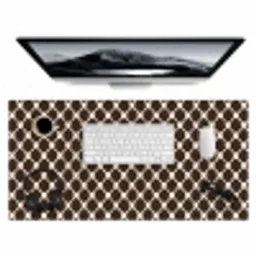 Bruin - Ruitpatroon - Geometrisch Muismat XXL klein 681 -3d