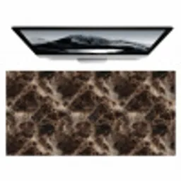 Bruin - Goud - Marmer Muismat XXL klein 681 -zzz3d